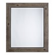 Yosemite Home Decor Medium Rectangle Beveled Glass Wood Casual Mirror in Gray