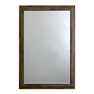 Yosemite Home Decor Large Rectangle Traditional Wood Casual Mirror in Gray/Black