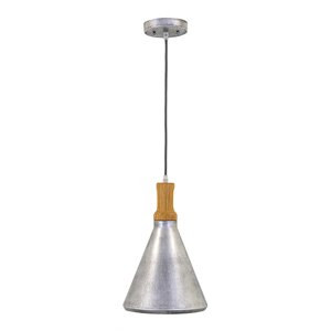 Yosemite Home Decor Gris Plateado 1-Light Aluminum Pendant in Silver
