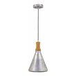 Yosemite Home Decor Gris Plateado 1-Light Aluminum Pendant in Silver