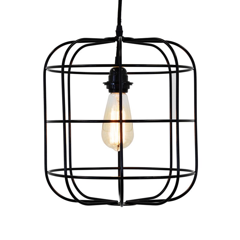 Yosemite Home Decor Hakissa 1-Light Transitional Metal Pendant in Black