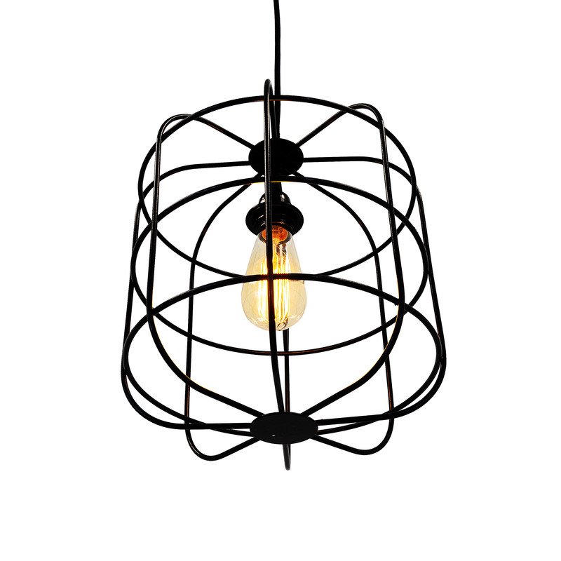Yosemite Home Decor Hakissa 1-Light Transitional Metal Pendant in Black