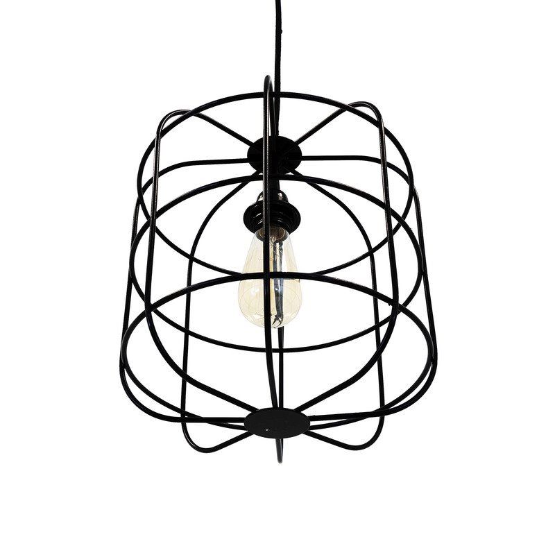 Yosemite Home Decor Hakissa 1-Light Transitional Metal Pendant in Black