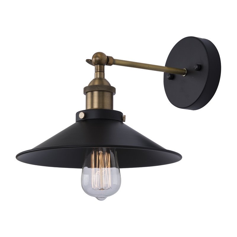Yosemite Home Decor Aharon 1-Light Metal Wall Sconce in Dark Gray