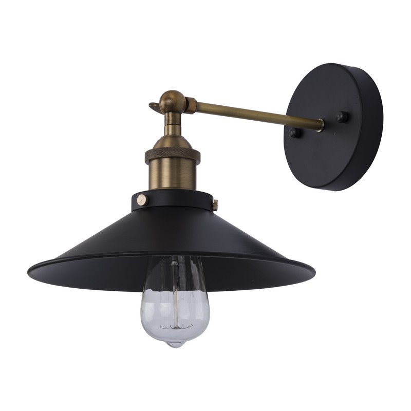 Yosemite Home Decor Aharon 1-Light Metal Wall Sconce in Dark Gray