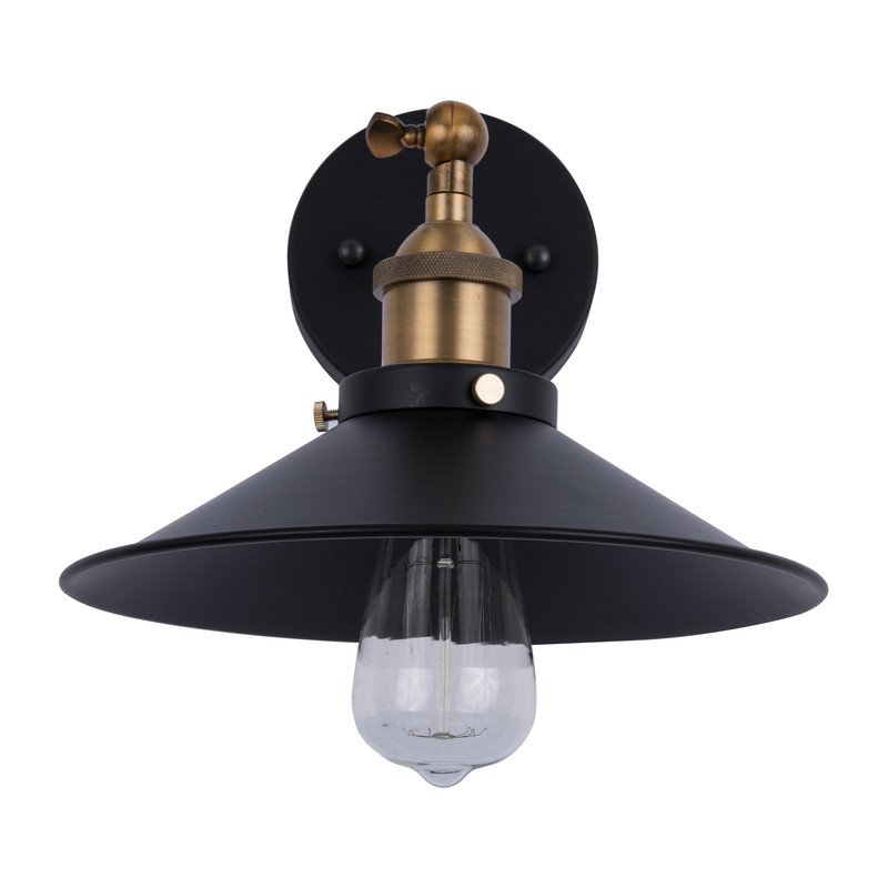 Yosemite Home Decor Aharon 1-Light Metal Wall Sconce in Dark Gray