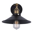 Yosemite Home Decor Aharon 1-Light Metal Wall Sconce in Dark Gray