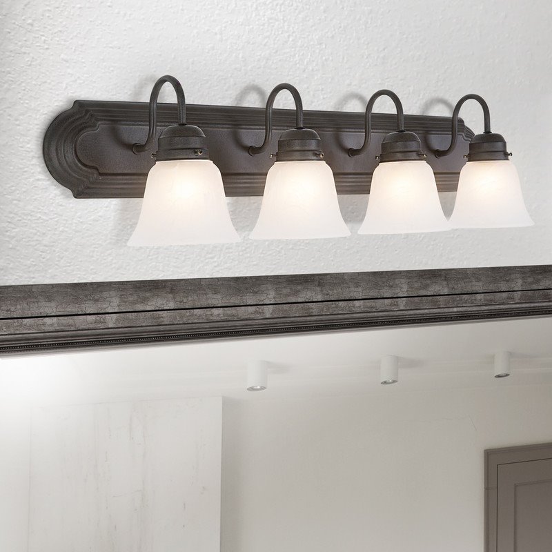 Yosemite Home Decor 4-Light Incandescent Glass Bathroom Vanity Lighting in Brown