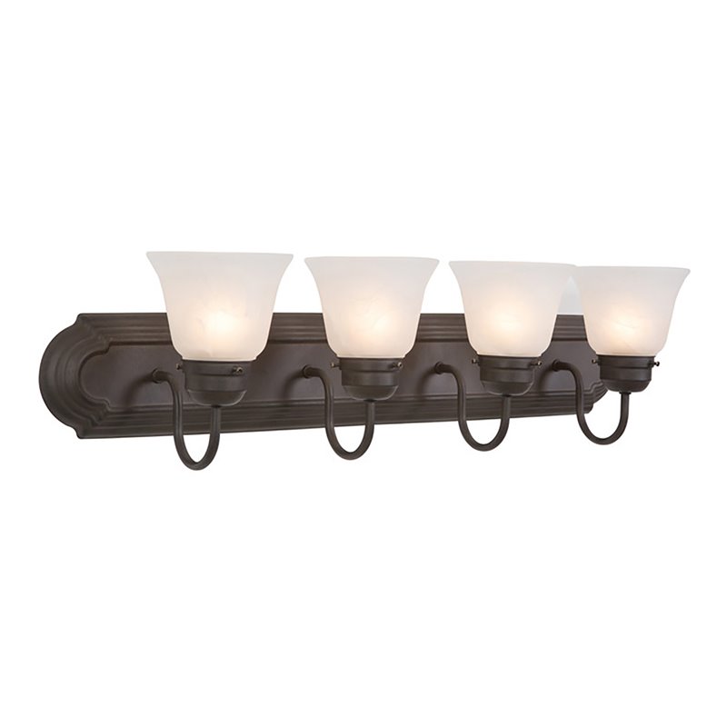 Yosemite Home Decor 4-Light Incandescent Glass Bathroom Vanity Lighting in Brown