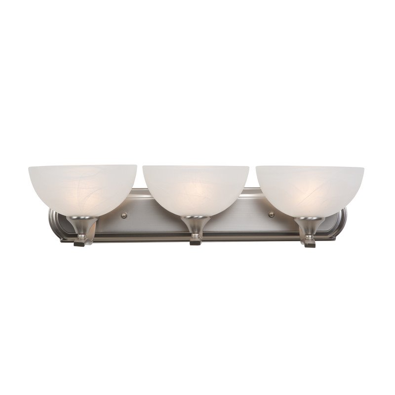 Yosemite Home Decor Glacier Point 3-Light Glass Vanity Light in Nickel