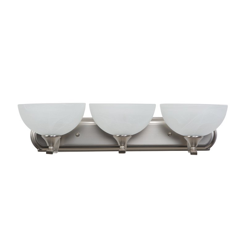 Yosemite Home Decor Glacier Point 3-Light Glass Vanity Light in Nickel