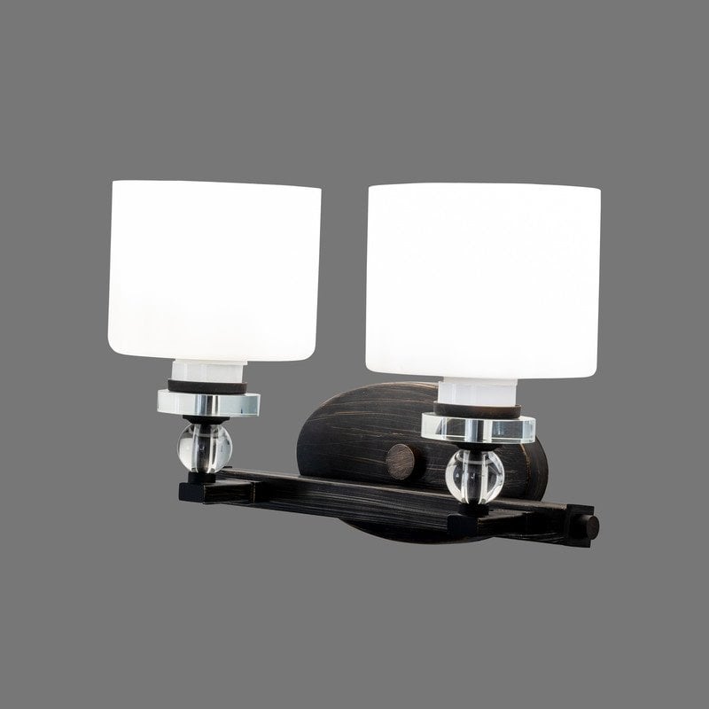 Yosemite Home Decor Mitchell Peak 2-Light Glass Vanity Light in Bronze