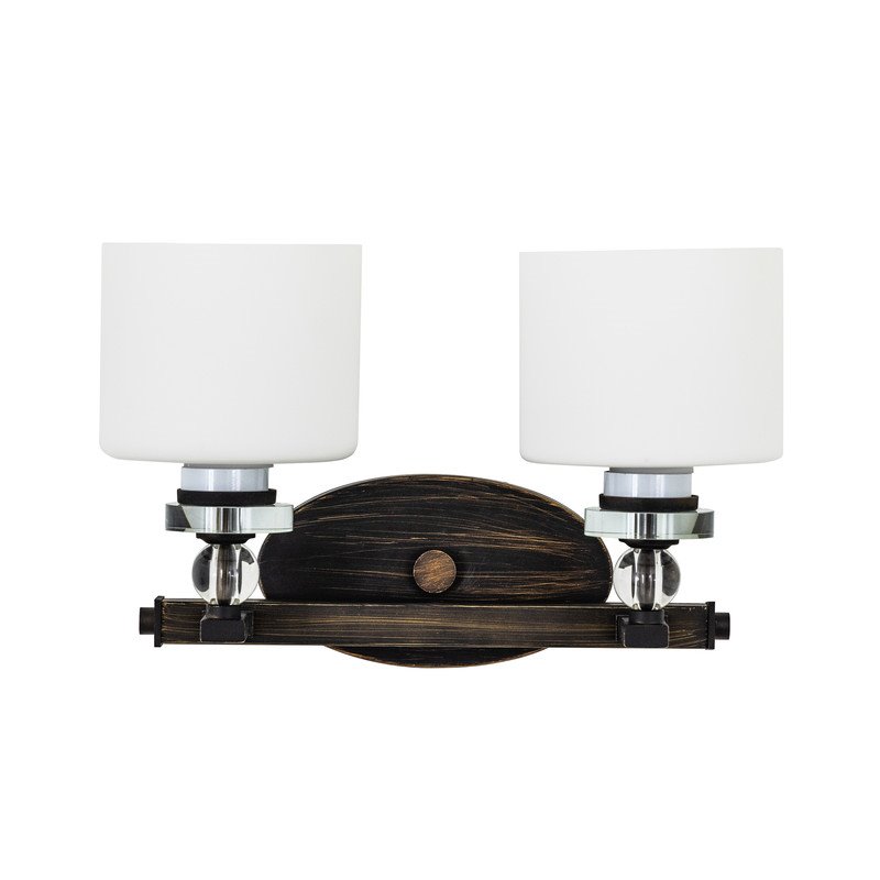 Yosemite Home Decor Mitchell Peak 2-Light Glass Vanity Light in Bronze