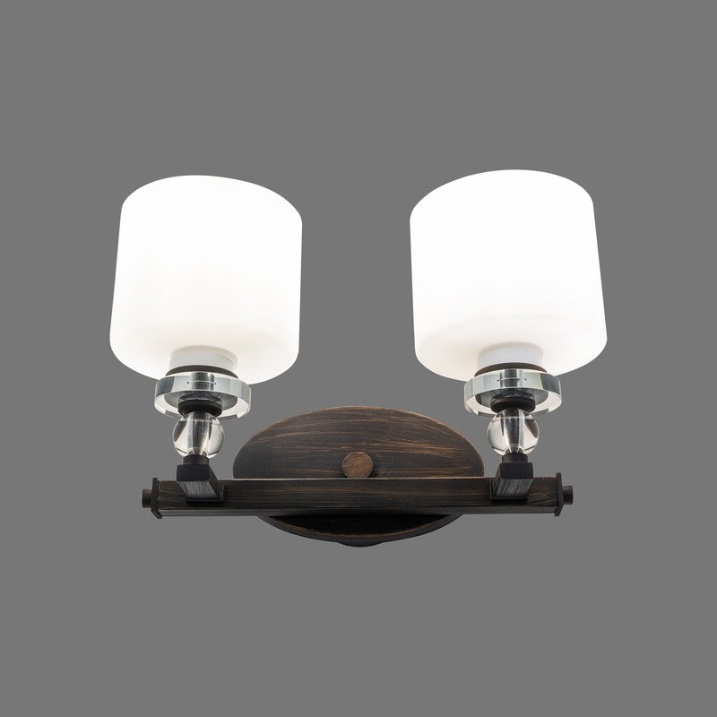 Yosemite Home Decor Mitchell Peak 2-Light Glass Vanity Light in Bronze