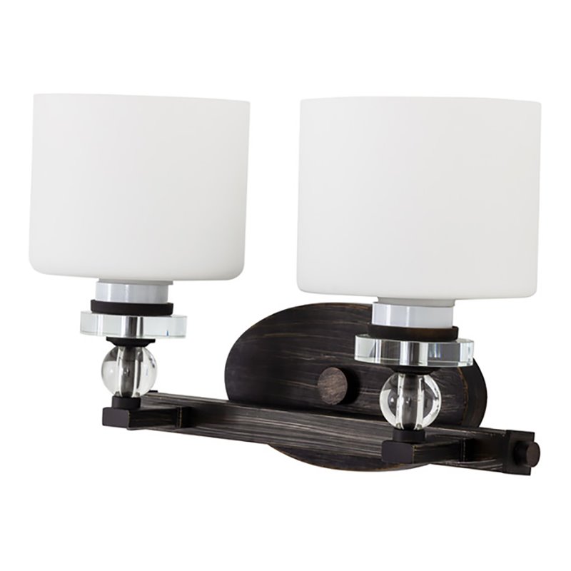 Yosemite Home Decor Mitchell Peak 2-Light Glass Vanity Light in Bronze