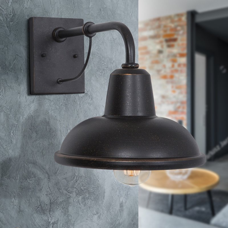 Yosemite Home Decor Brawley 1-Light Metal Outdoor Wall Lantern Sconce in Bronze