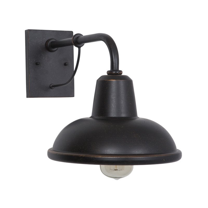 Yosemite Home Decor Brawley 1-Light Metal Outdoor Wall Lantern Sconce in Bronze