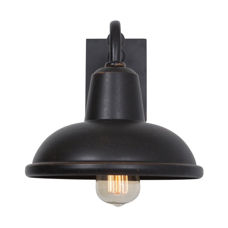 Yosemite Home Decor Brawley 1-Light Metal Outdoor Wall Lantern Sconce in Bronze