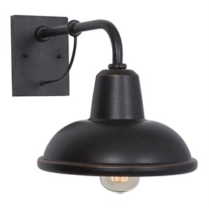 Yosemite Home Decor Brawley 1-Light Metal Outdoor Wall Lantern Sconce in Bronze