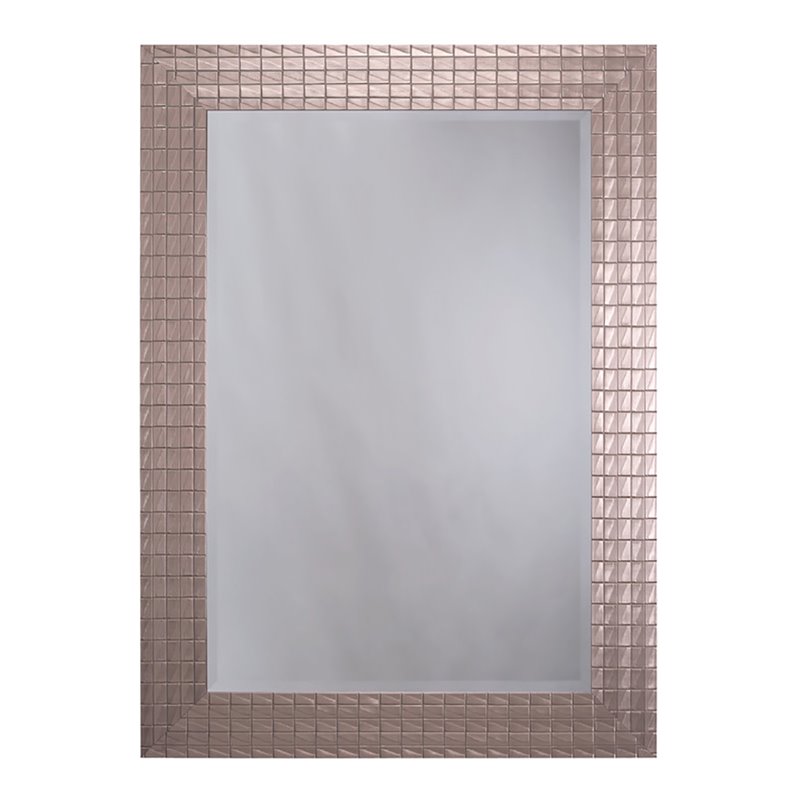 Yosemite Home Decor Large Rectangle Plastic Casual Mirror in Pewter