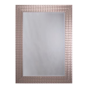 Yosemite Home Decor Large Rectangle Plastic Casual Mirror in Pewter