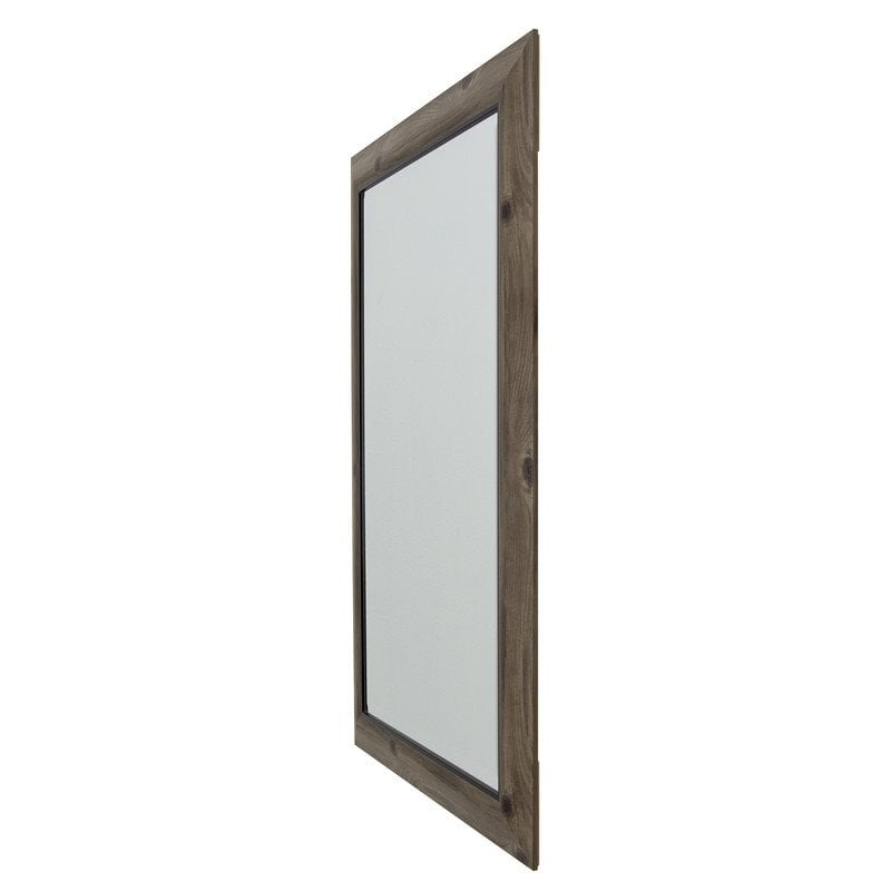 Yosemite Home Decor Medium Rectangle Beveled Glass Wood Casual Mirror in Gray