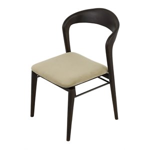 Yosemite Home Decor Giuseppe 19&quot Teak Wood/Fabric Dining Chair in Off White