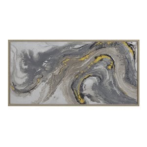 Yosemite Home Decor 'Fluid Motion I' 55x27&quot Wood Canvas Wall Art in Multi-Color