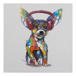 Yosemite Home Decor &quotDog Beats IV&quot Wood Gallery Wrapped Wall Art in Multi-Color