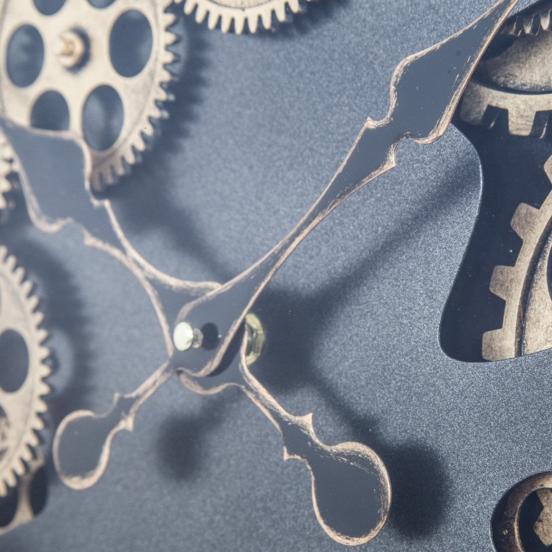 Yosemite Home Decor Sophisticated Design Modern Metal Paris Gear Clock in Black