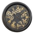 Yosemite Home Decor Sophisticated Design Modern Metal Paris Gear Clock in Black