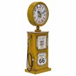 Yosemite Home Decor Route 66 Transitional Metal Table Top Clock in Yellow