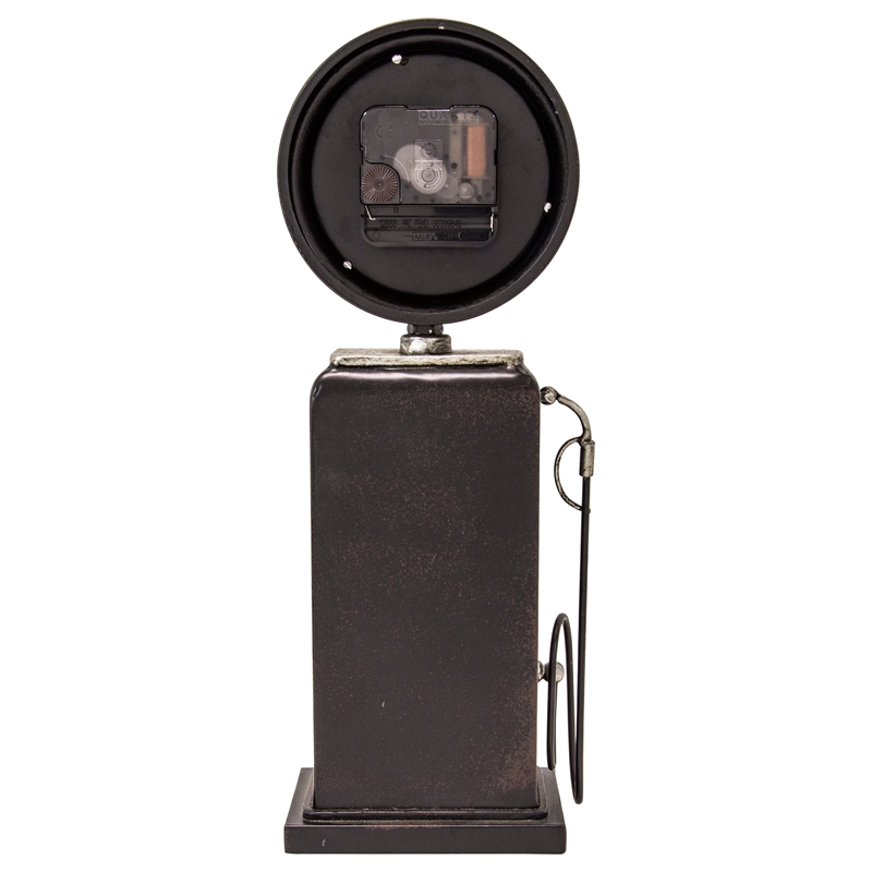 Yosemite Home Decor Old Town Transitional Metal Table Top Clock in Black