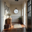 Yosemite Home Kensington Station Engineered Wood Wall Clock in Off White