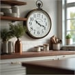 Yosemite Home Kensington Station Engineered Wood Wall Clock in Off White