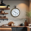 Yosemite Home Kensington Station Engineered Wood Wall Clock in Off White