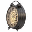 Yosemite Home Decor Modern Metal Gear Table Top Clock in Black and Brass