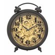 Yosemite Home Decor Modern Metal Gear Table Top Clock in Black and Brass