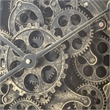 Yosemite Home Decor Metal Classic Chic Wall Clock with Gears in Black