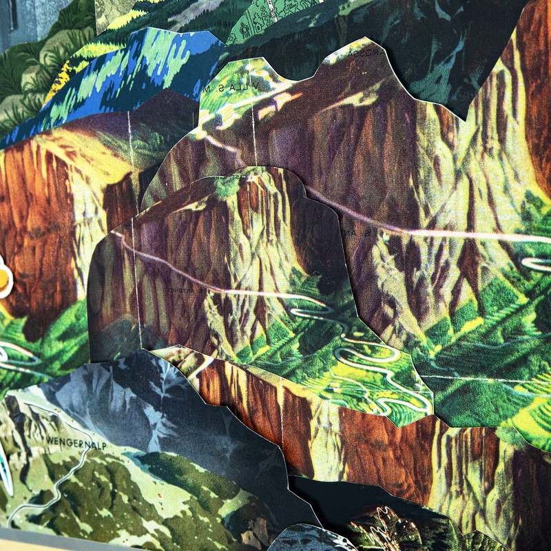 Yosemite Home Decor 'Acadia' Glass 3D Collage Wall Art in Multi-Color