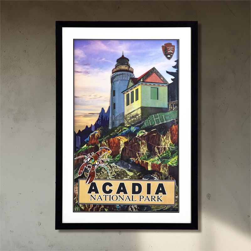 Yosemite Home Decor 'Acadia' Glass 3D Collage Wall Art in Multi-Color