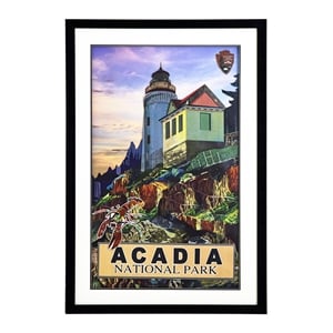 Yosemite Home Decor 'Acadia' Glass 3D Collage Wall Art in Multi-Color
