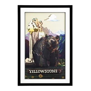 Yosemite Home Decor 'Yellowstone' Glass 3D Collage Wall Art in Multi-Color
