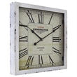 Yosemite Square Skip Movement Wood Wall Clock with Distressed Off White Frame