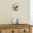 Yosemite Circular Wooden Skip Movement Wall Clock with Rooster Print