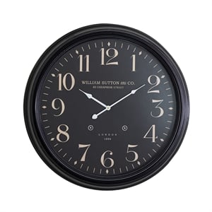 Yosemite Circular Iron Wall Clock Black with Distressed Iron Frame