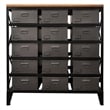 Yosemite Home Decor Storage Solid Metal & Mango Wood Cabinet in Deep Gray