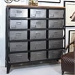 Yosemite Home Decor Storage Solid Metal & Mango Wood Cabinet in Deep Gray