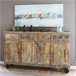 Yosemite Home Decor Solid Mango Wood Storage Console in Natural