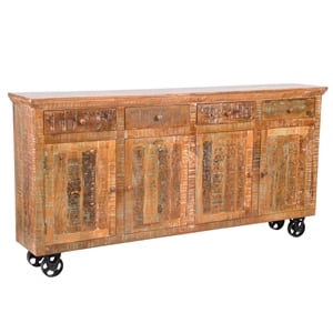 Yosemite Home Decor Solid Mango Wood Storage Console in Natural